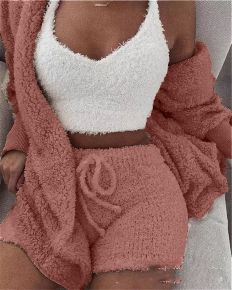 3 Piece Plush Loungewear