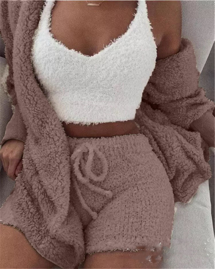 3 Piece Plush Loungewear