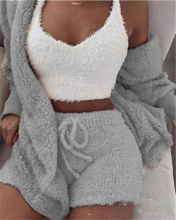 3 Piece Plush Loungewear