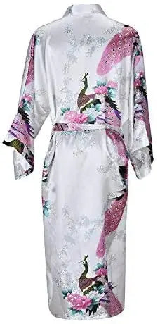 Silk Satin Floral Kimono Robe