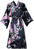 Silk Satin Floral Kimono Robe