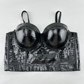 Crocodile Pu Leather Corset
