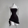Sexy Backless Mini Black Dress