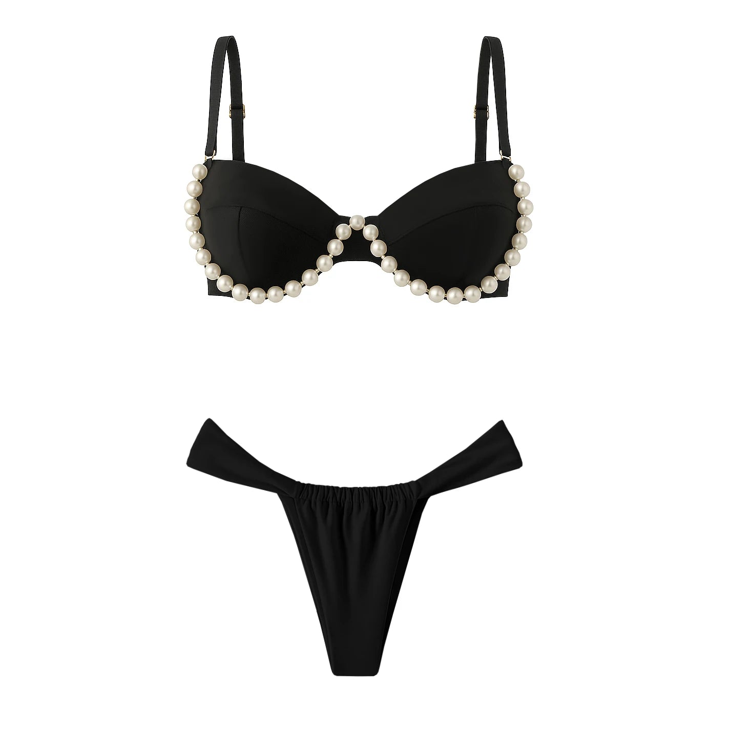 Beaded or Pearled 3pcs Bikini