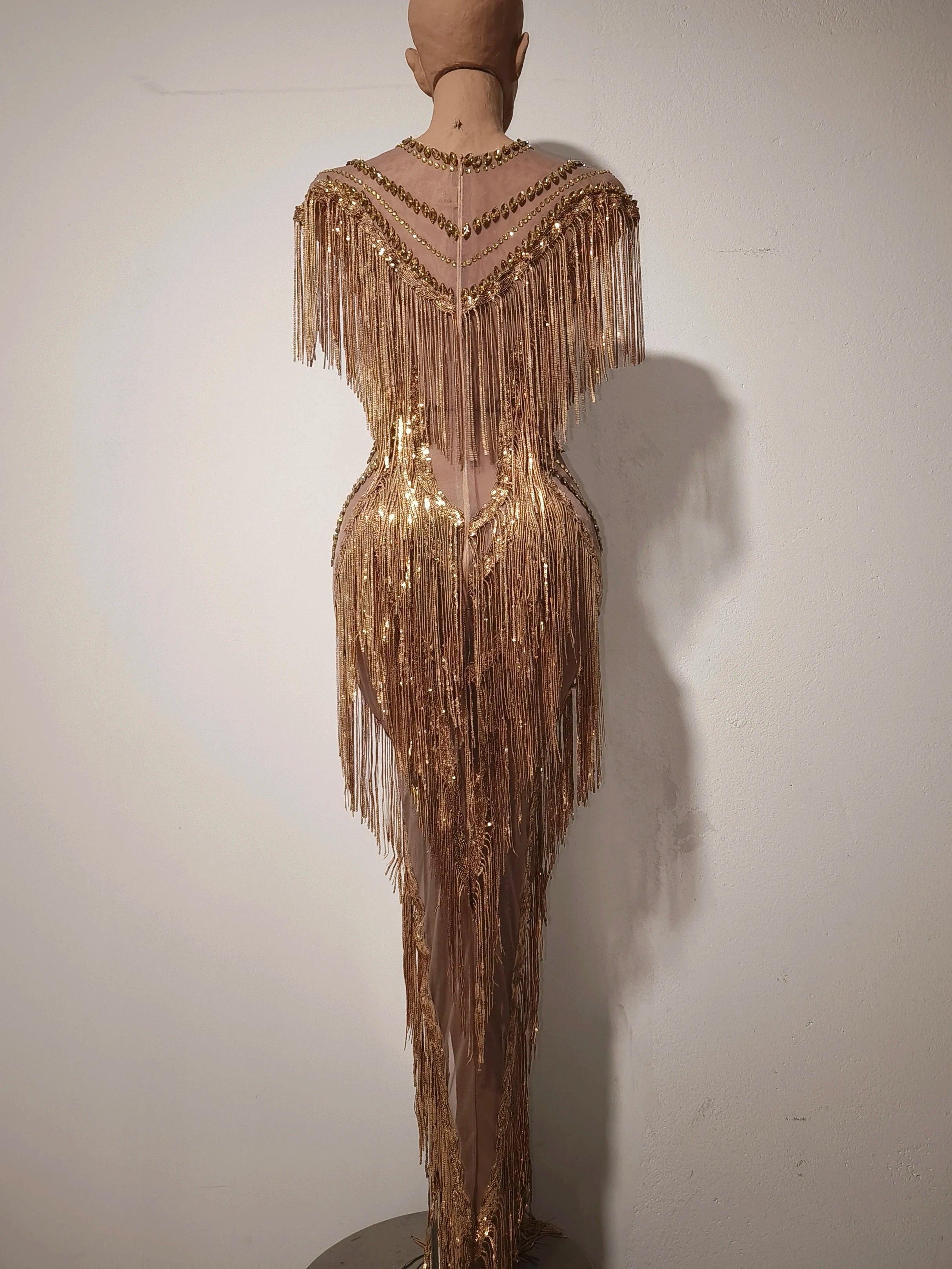 Sexy Sparkly Rhinestone Tassel Dress