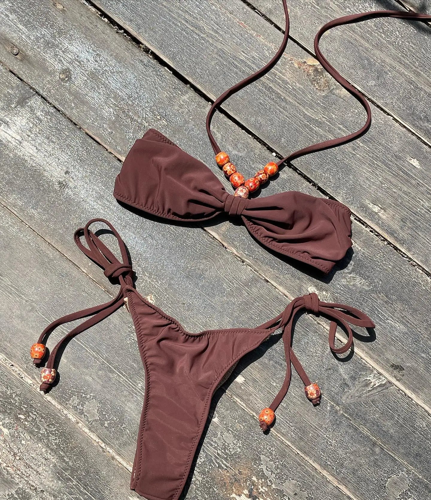 Two-Piece Pink Marble Bikini