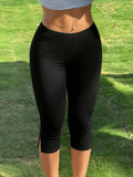 Double Slit Slim Fit Capris