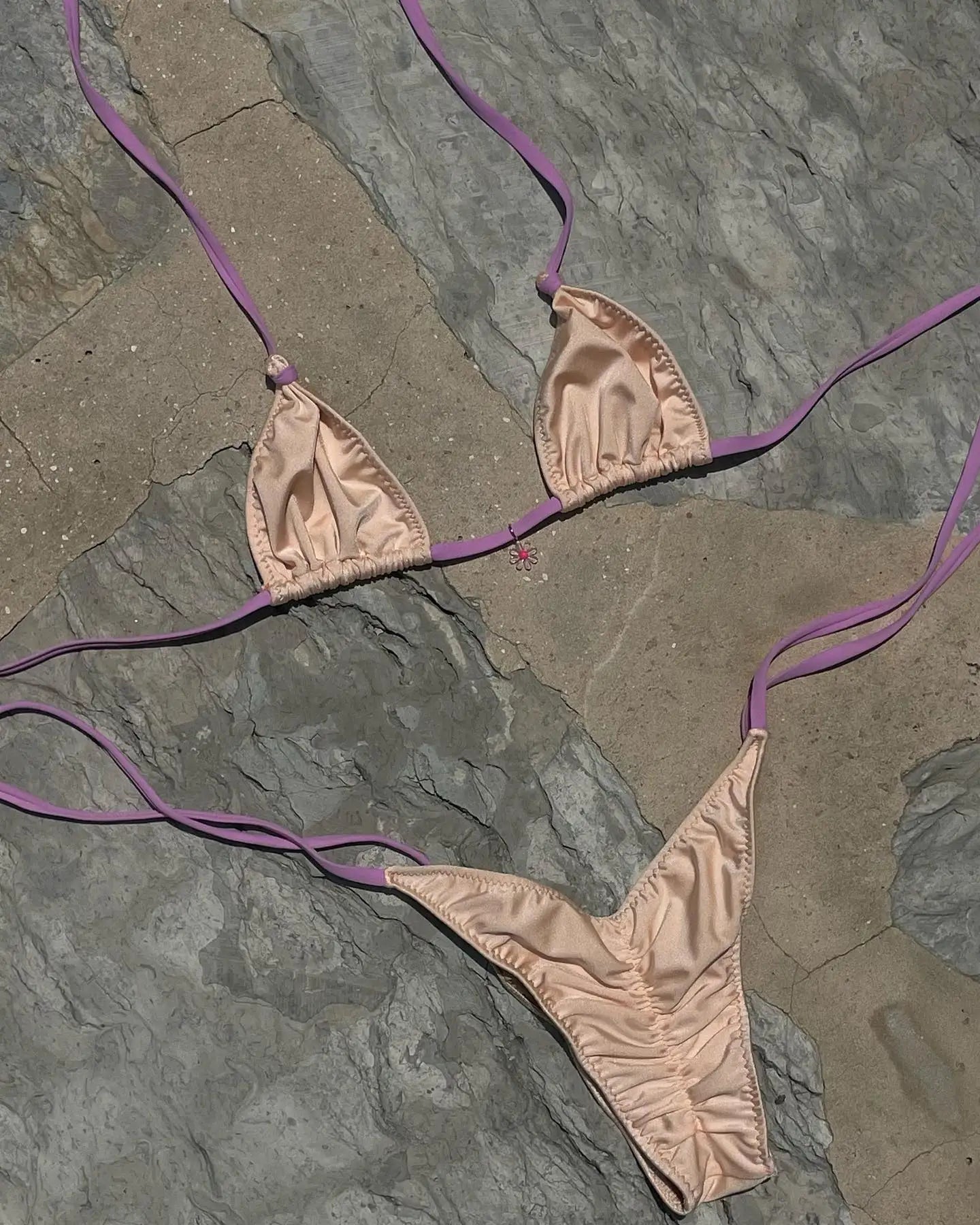 Two-Piece Pink Marble Bikini