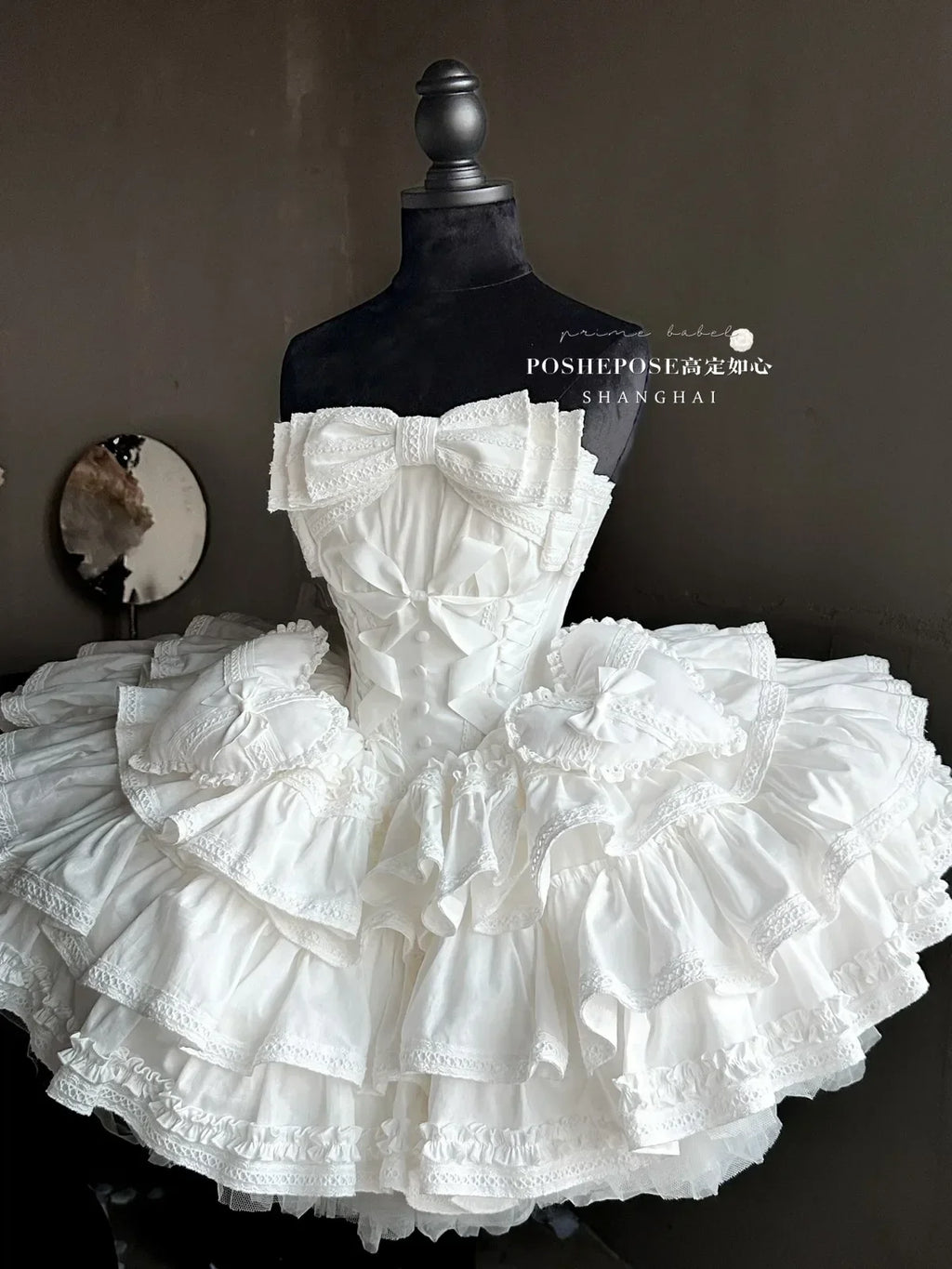 Lolita Satin Bowknot Pettiskirt Birthday Dress