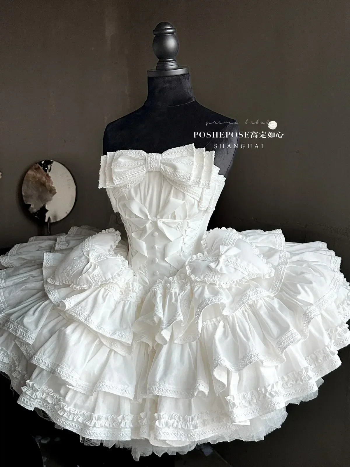 Lolita Satin Bowknot Pettiskirt Birthday Dress