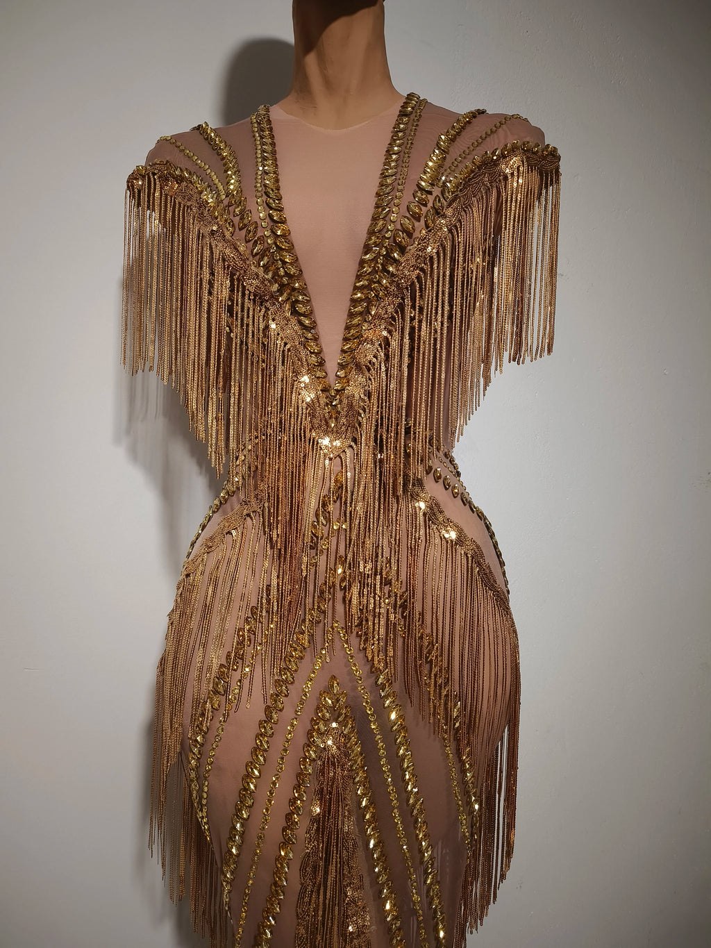 Sexy Sparkly Rhinestone Tassel Dress