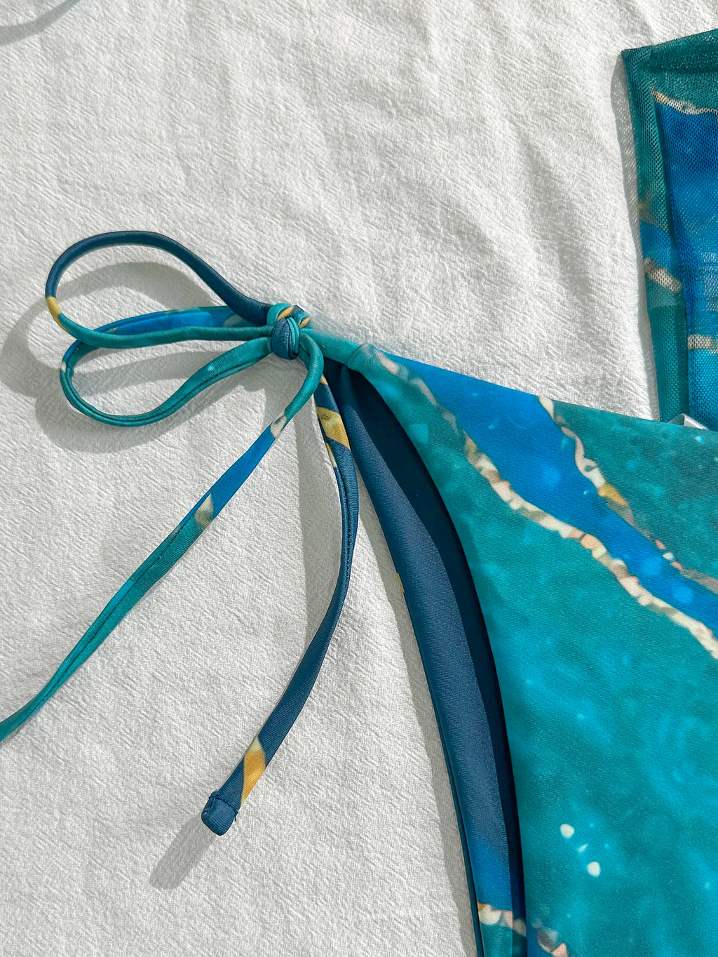 Three-Piece Blue Marble Swim Set