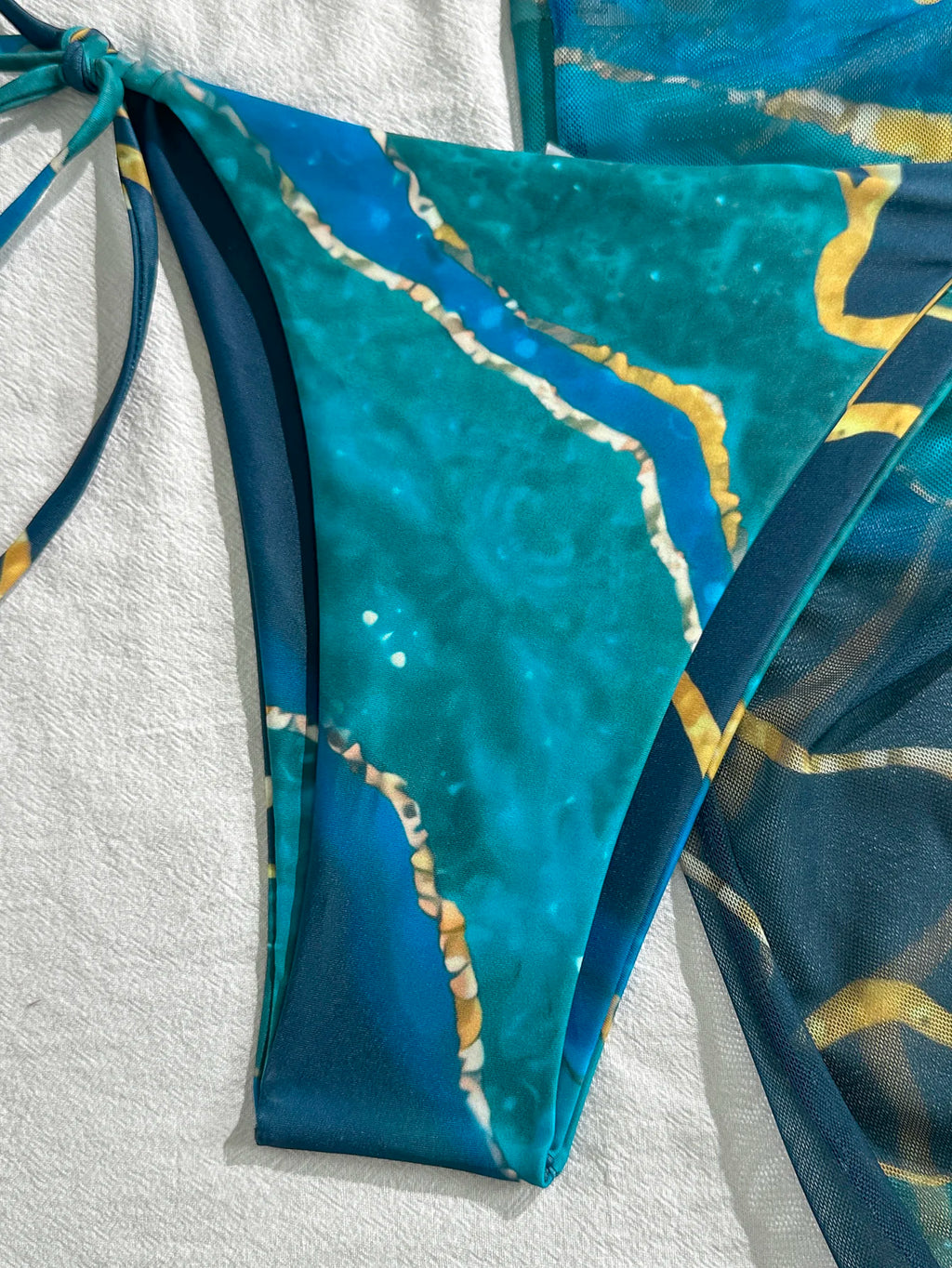 Three-Piece Blue Marble Swim Set