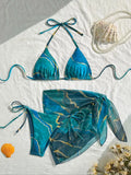 Three-Piece Blue Marble Swim Set