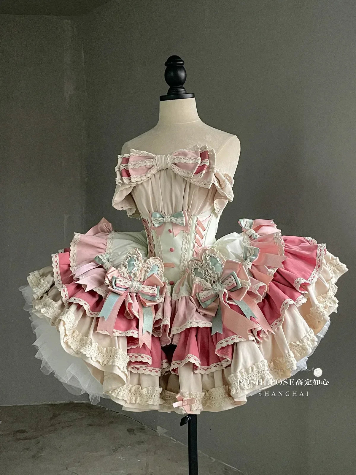 Lolita Satin Bowknot Pettiskirt Birthday Dress