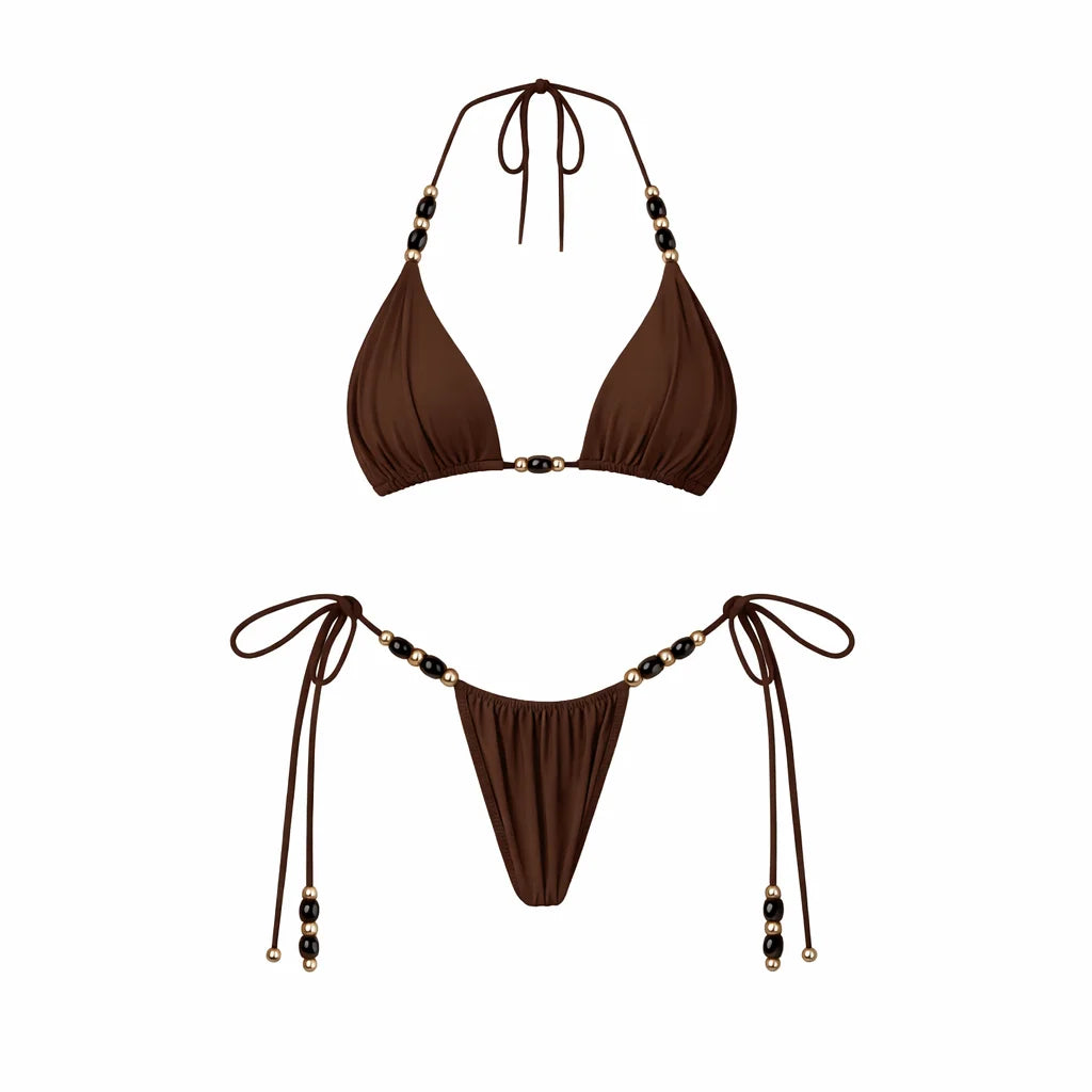 Beaded or Pearled 3pcs Bikini