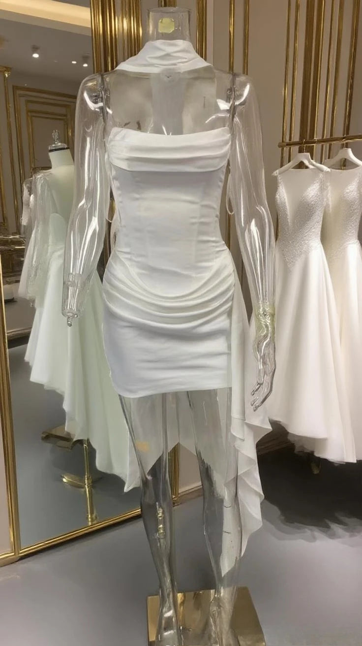 Elegant Strapless Satin Corset Dress