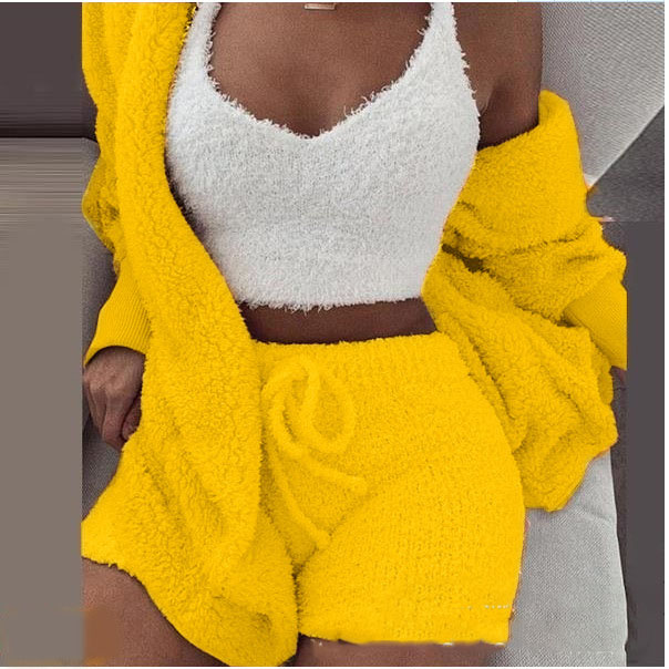 3 Piece Plush Loungewear